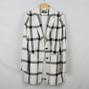 Karl Lagerfeld Signature Windowpane Blazer, Size 12